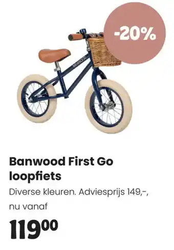 Babypark Banwood First Go loopfiets aanbieding