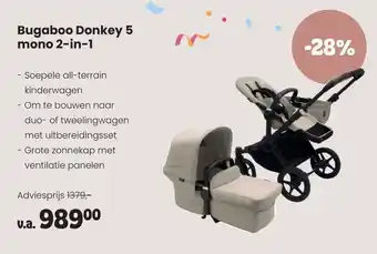 Babypark Bugaboo Donkey 5 mono 2 in 1 aanbieding