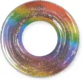 Bol.com Zwemband voor kinderen - Regenboog - Glitter - Opblaasbaar - Ø 65 cm - Zwembad Speelgoed aanbieding