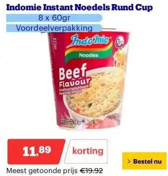 Bol.com Indomie Instant Noedels Rund Cup aanbieding