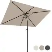 Praxis LifeGoods Parasol - Tuin - 270x180cm - 30° Kantelbaar - met Hoes - Taupe aanbieding