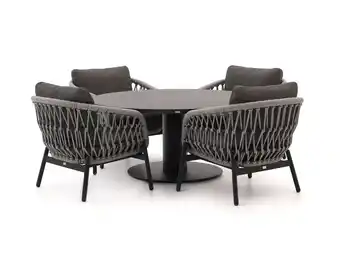 Kees Smit Bellagio Cupello/La Fonte ø150cm low dining tuinset 5-delig aanbieding