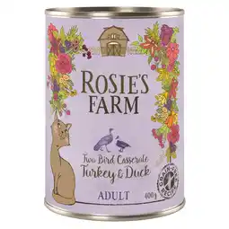 Zooplus Rosie's Farm Adult 12 x 400 g voor een speciale prijs! - Kalkoen & eend ( 12 x 400 g ) aanbieding