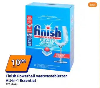 Action Finish Powerball vaatwastabletten All in 1 Essential aanbieding