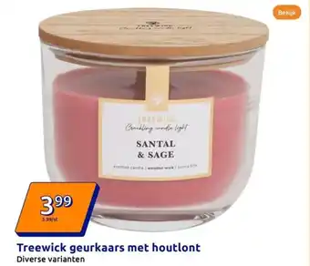 Action Treewick geurkaars met houtlont aanbieding