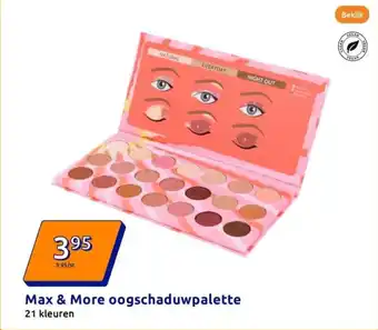 Action Max & More oogschaduwpalette aanbieding