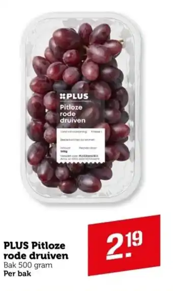 Coop PLUS Pitloze rode druiven aanbieding