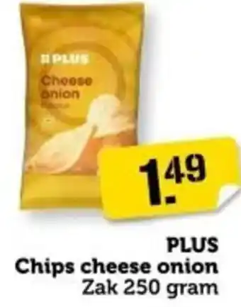 Coop PLUS Chips cheese Chips cheese onion aanbieding