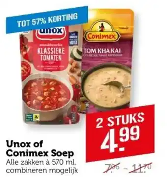 Coop Unox of Conimex Soep aanbieding