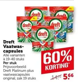 Coop Dreft Dreft Vaatwas capsules aanbieding