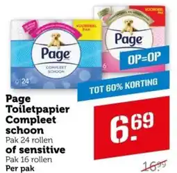 Coop Toiletpapier Compleet schoon of sensitive aanbieding