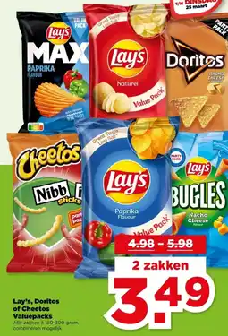 PLUS Lay's, Doritos of Cheetos Valuepacks aanbieding