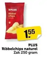 Coop PLUS Ribbelchips naturel aanbieding