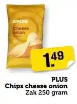 Coop PLUS Chips cheese onion aanbieding