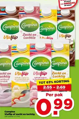 PLUS Campina Vlaflip of zacht en luchtig aanbieding