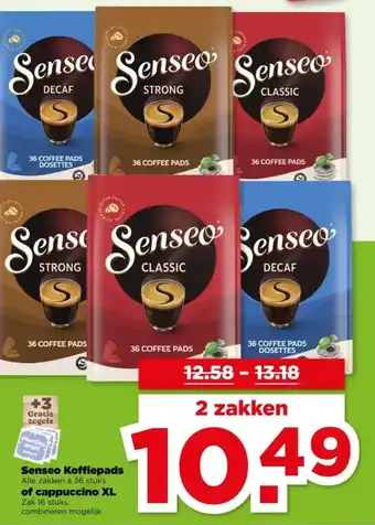 PLUS Senseo Koffiepads of cappuccino XL aanbieding