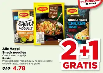 PLUS Alle Maggi Snack noodles aanbieding