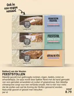 Ekoplaza Bakkerij van der Westen Feeststollen aanbieding