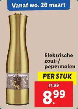 Lidl Elektrische zout / pepermolen aanbieding