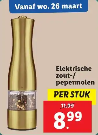 Lidl Elektrische zout / pepermolen aanbieding