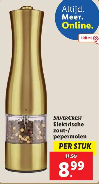 Lidl Silvercrest elektrische zout / pepermolen aanbieding