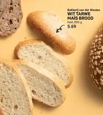 Ekoplaza Bakkerij van der Westen Wit tarwe maïs brood aanbieding