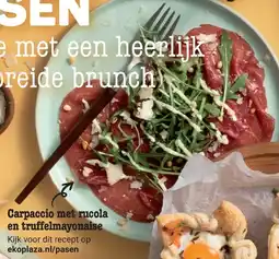 Ekoplaza Carpaccio met rucola en truffelmayonaise aanbieding