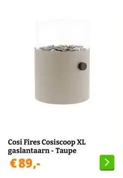 Obelink Cosi Fires Cosiscoop XL gaslantaarn - Taupe aanbieding