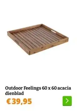 Obelink Outdoor Feelings 60 x 60 acacia dienblad aanbieding