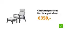 Obelink Garden Impressions Max loungestoel met voetenbank - Valley sand aanbieding