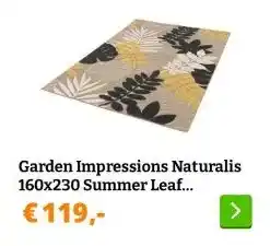 Obelink Garden Impressions Naturalis 160x230 Summer Leaf buitenkleed aanbieding