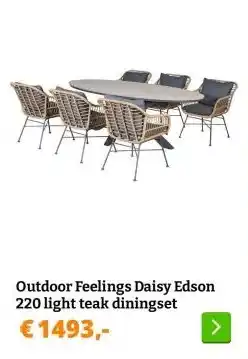 Obelink Outdoor Feelings Daisy Edson 220 light teak diningset aanbieding