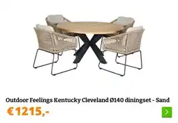 Obelink Outdoor Feelings Kentucky Cleveland Ø140 diningset - Sand aanbieding