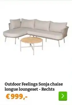 Obelink Outdoor Feelings Sonja chaise longue loungeset - Rechts aanbieding