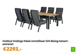 Obelink Outdoor Feelings Palais verstelbaar 220 dining tuinset - antraciet aanbieding