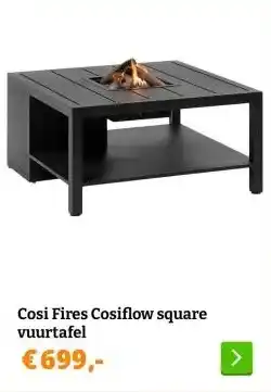 Obelink Cosi Fires Cosiflow square vuurtafel aanbieding