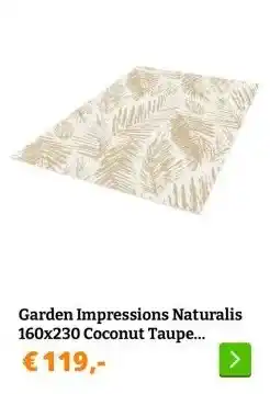 Obelink Garden Impressions Naturalis 160x230 Coconut Taupe buitenkleed aanbieding