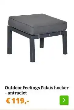 Obelink Outdoor Feelings Palais hocker - antraciet aanbieding