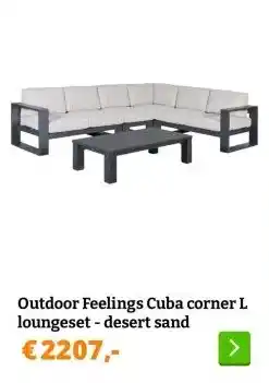 Obelink Outdoor Feelings Cuba corner L loungeset - desert sand aanbieding