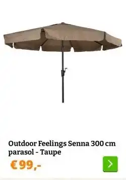 Obelink Outdoor Feelings Senna 300 cm parasol - Taupe aanbieding