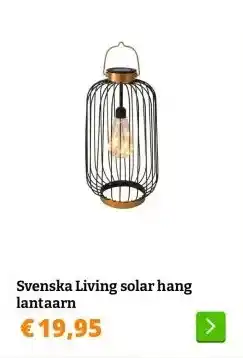 Obelink Svenska Living solar hang lantaarn aanbieding