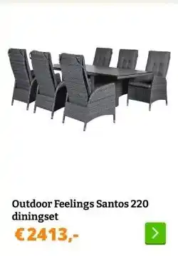 Obelink Outdoor Feelings Santos 220 diningset aanbieding