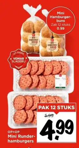 Vomar Voordeelmarkt Mini Runder- hamburgers aanbieding