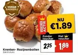 Vomar Voordeelmarkt Krenten- Rozijnenbollen aanbieding