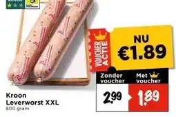 Vomar Voordeelmarkt Kroon Leverworst XXL aanbieding