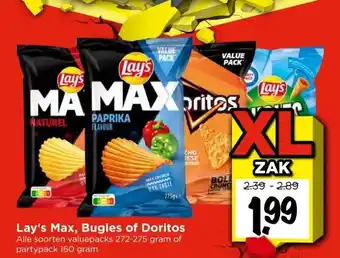 Vomar Voordeelmarkt Lay's Max, Bugles of Doritos aanbieding