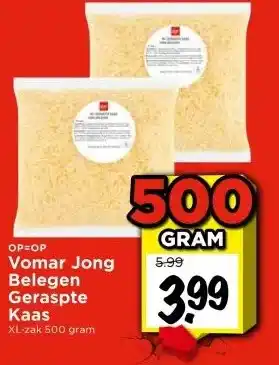 Vomar Voordeelmarkt Vomar Jong Belegen Geraspte Kaas aanbieding