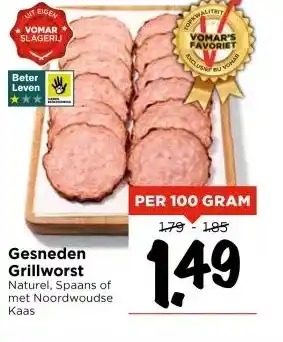 Vomar Voordeelmarkt Gesneden Grillworst aanbieding