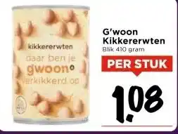 Vomar Voordeelmarkt G'woon Kikkererwten aanbieding