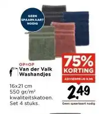 Vomar Voordeelmarkt Van der Valk Washandjes aanbieding